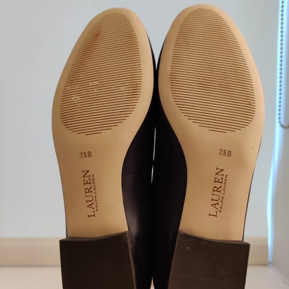 Ralph Lauren Navy Gold Accent Flats Size 7.5B - Picture 14 of 16